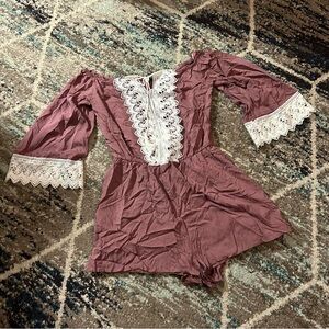 Rhapsody Romper with Lace Accents